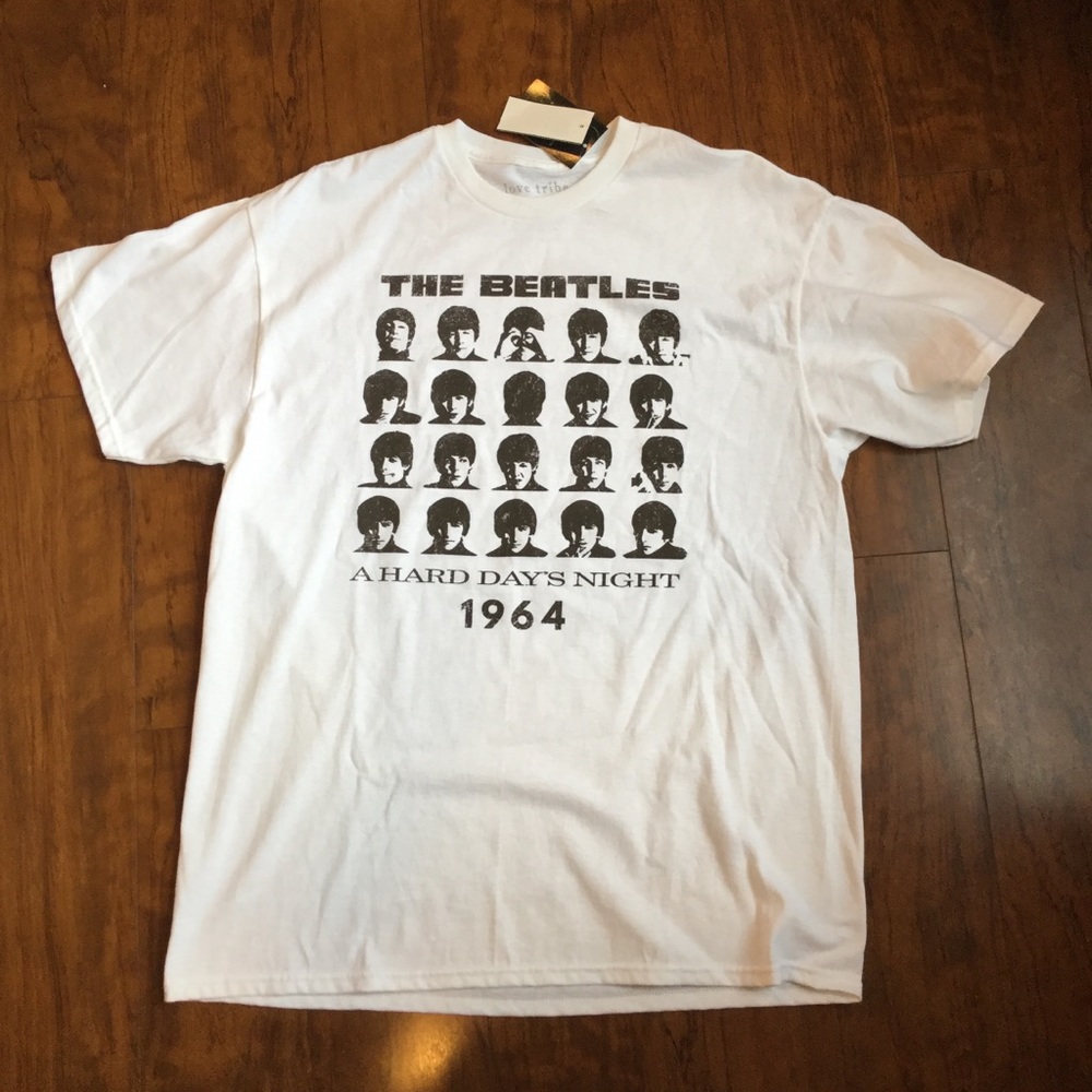 Love Tribe- NWT Beatles Graphic White Tee. Size L